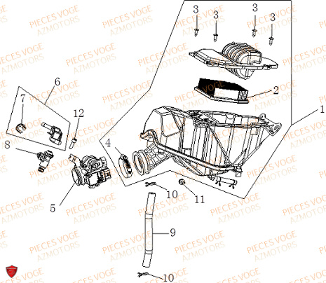 Boite A Air VOGE Pieces VOGE 125R EURO V