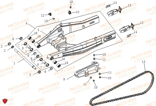 BRAS OSCILLANT pour VOGE 125 R