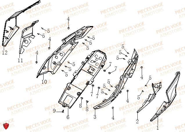 Carenages Arriere VOGE Pieces VOGE 125R EURO V