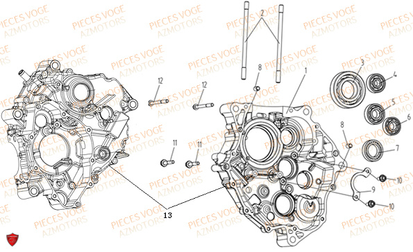 Carters Moteur VOGE Pieces VOGE 125R EURO V