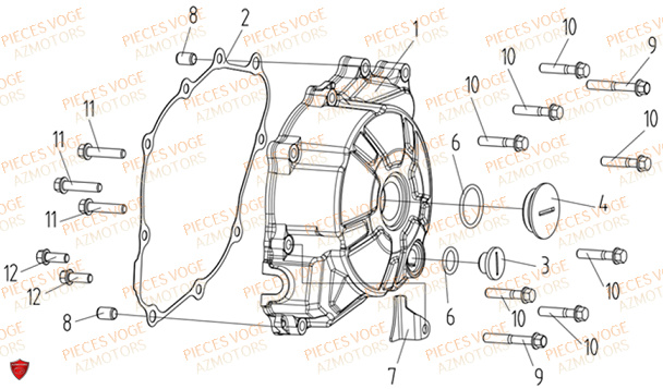 COUVRE CARTER GAUCHE VOGE VOGE 125 R