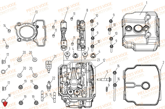 Culasse VOGE Pieces VOGE 125R EURO V