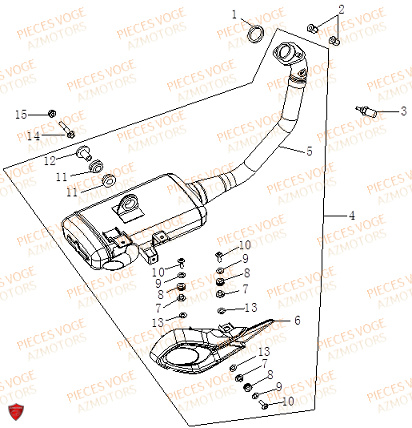 Echappement VOGE Pieces VOGE 125R EURO V