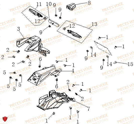 GARDE BOUE ARRIERE VOGE VOGE 125 R