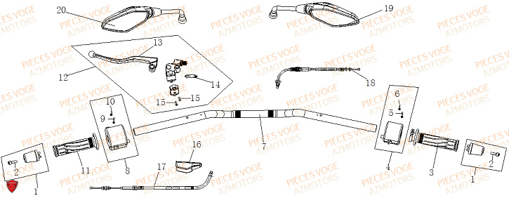 Guidon VOGE Pieces VOGE 125R EURO V