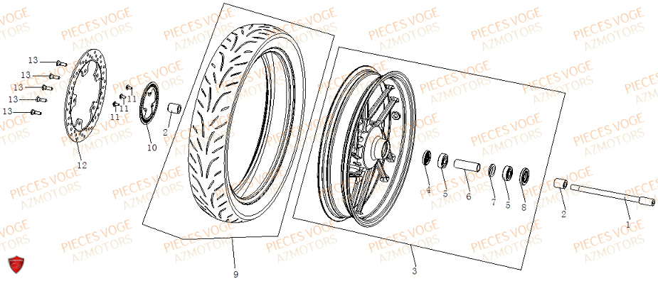 Jante Avant VOGE Pieces VOGE 125R EURO V