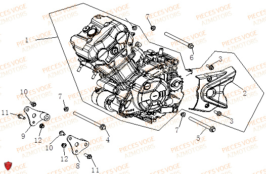 Moteur VOGE Pieces VOGE 125R EURO V