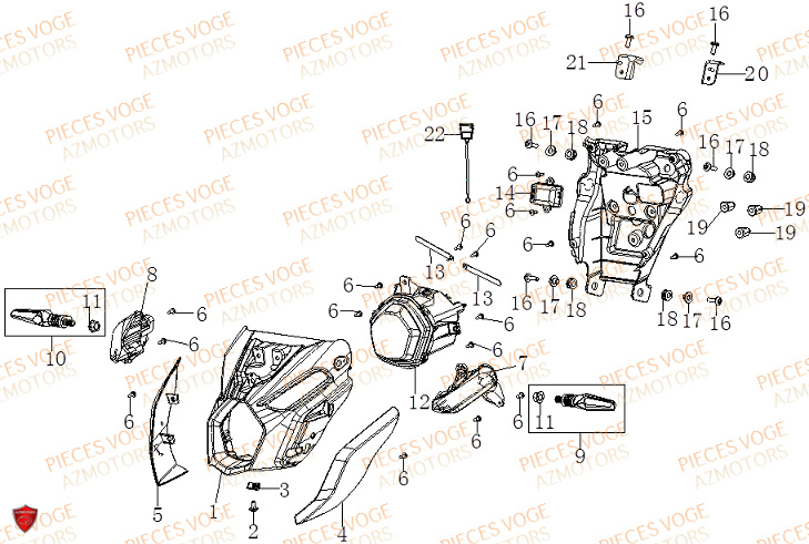 Optique Avant VOGE Pieces VOGE 125R EURO V