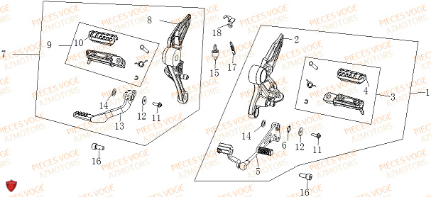 REPOSE PIED AVANT VOGE VOGE 125 R