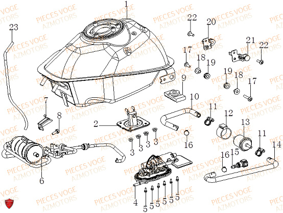 RESERVOIR DE CARBURANT VOGE VOGE 125 R