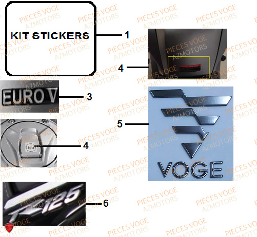 Stickers VOGE Pieces VOGE 125R EURO V