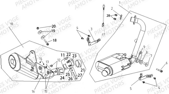 Echappement VOGE Pieces VOGE 300 ACX Euro5 - 2021