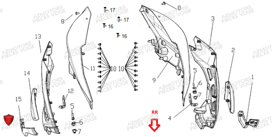 Carenages De Reservoir VOGE Pieces VOGE 300 DS EU V