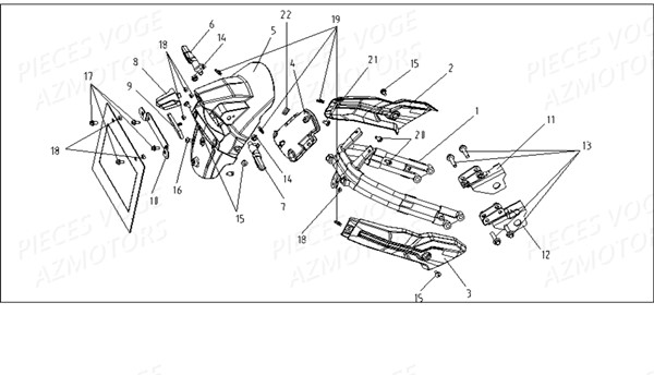 Carenages Garde Boue Arriere VOGE Pieces VOGE 300 R EU IV