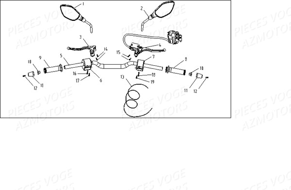 GUIDON RETROVISEURS pour VOGE 300 R