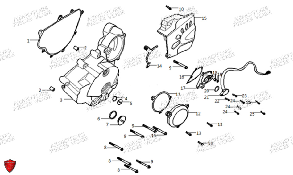 Couvre Carter Gauche VOGE Pieces VOGE 300 RALLY EURO 5