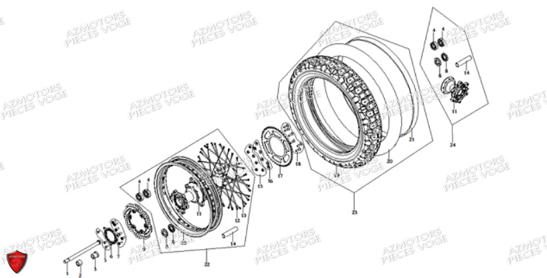 Roue Arriere VOGE Pieces VOGE 300 RALLY EURO 5