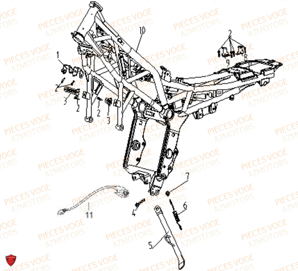 Cadre Et Bequille VOGE Pieces VOGE 300 R EU V