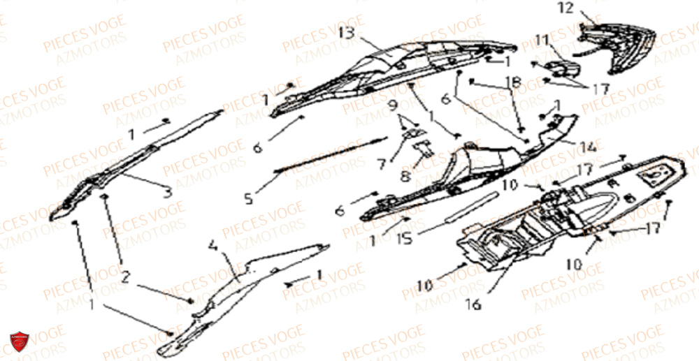 Coques Arriere VOGE Pieces VOGE 300 R EU V