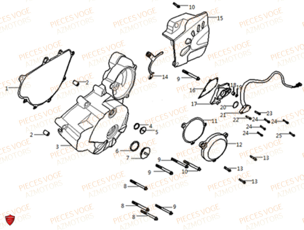 COUVRE CARTER GAUCHE VOGE VOGE 300 R EU5