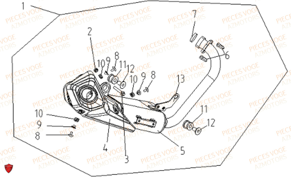 Echappement VOGE Pieces VOGE 300 R EU V