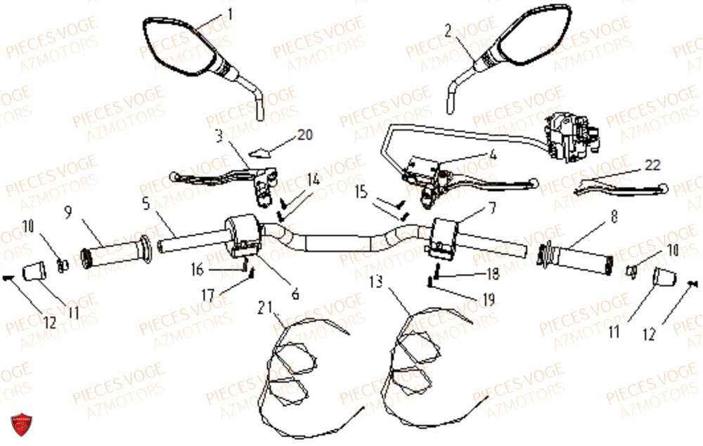 Retroviseur Commandes VOGE Pieces VOGE 300 R EU V