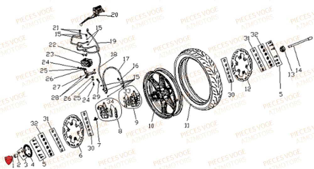 Roue Avant Et Freinage Avant VOGE Pieces VOGE 300 R EU V