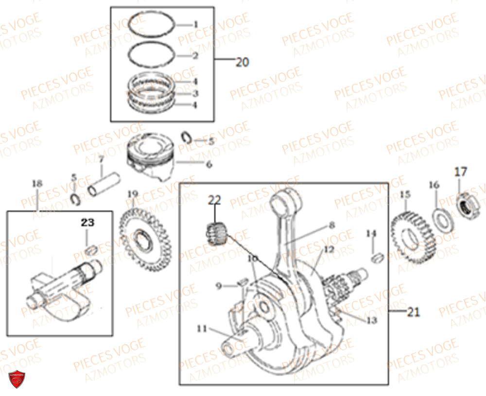 Vilebrequin Et Piston VOGE Pieces VOGE 300 R EU V