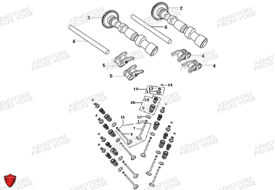 Arbre A Came Et Soupapes VOGE Pièces Voge 500 AC EURO 5