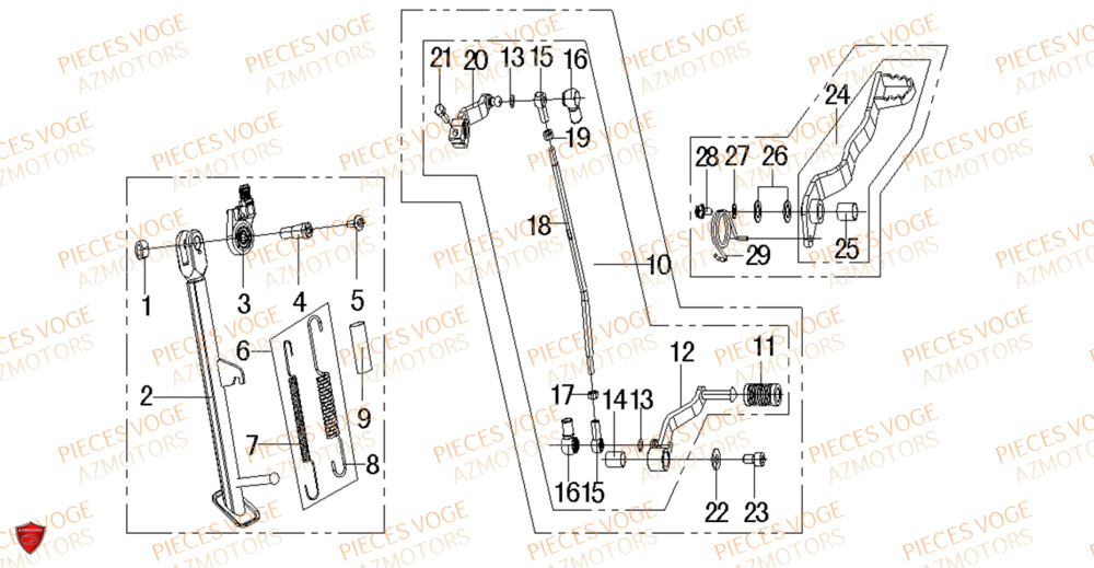 SELECTEUR BEQUILLE VOGE VOGE 500 DS