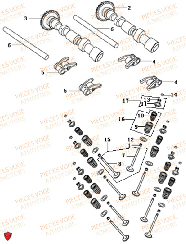 Arbre A Cames Et Soupapes VOGE Pieces VOGE 500 DSX EURO 5