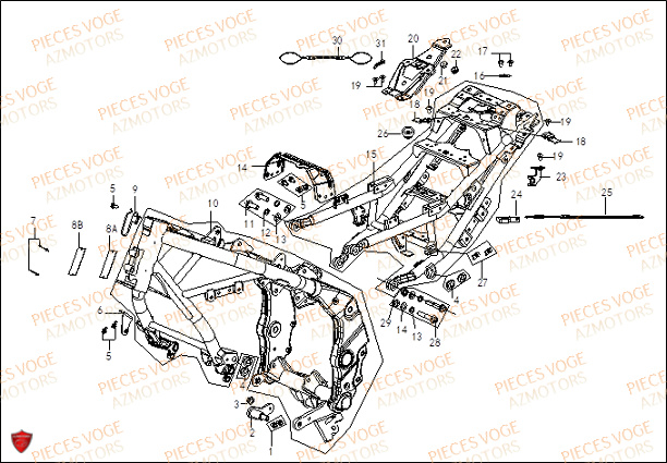 Cadre VOGE Pieces VOGE 500 DSX EURO 5