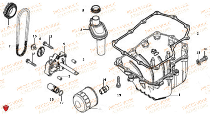 Carter D Huile VOGE Pieces VOGE 500 DSX EURO 5