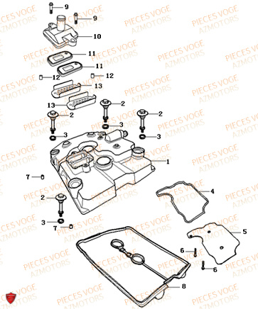 Couvre Culasse VOGE Pieces VOGE 500 DSX EURO 5