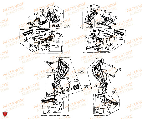 Repose Pied VOGE Pieces VOGE 500 DSX EURO 5