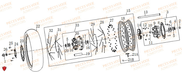 ROUE ARRIERE VOGE VOGE 500 DSX E5