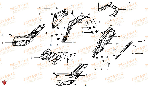 Carenages Arriere VOGE Pieces VOGE 500 DS EURO 5