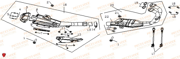 Echappement VOGE Pieces VOGE 500 DS EURO 5