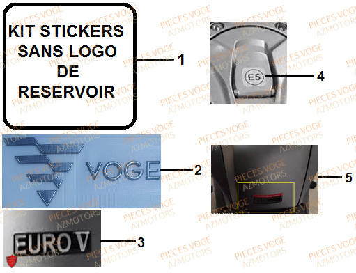 Stickers VOGE Pieces VOGE 500 DS EURO 5