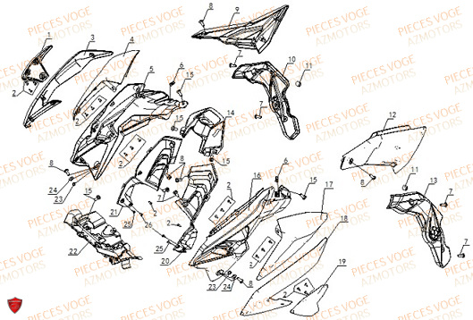 Carenages Du Reservoir VOGE Pieces VOGE 500 R Euro 5