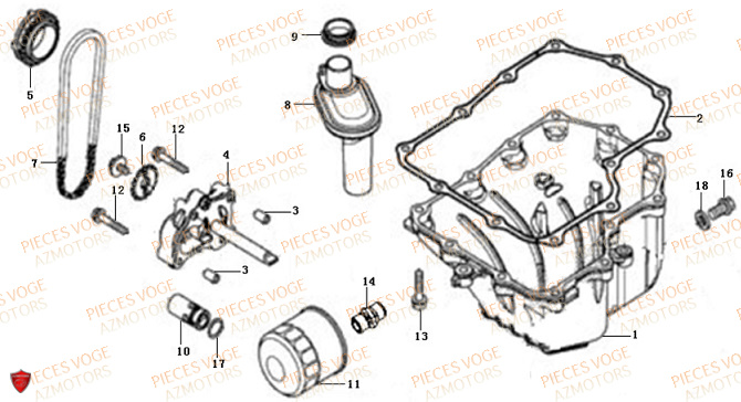 CARTER D HUILE VOGE VOGE 500 R Euro5