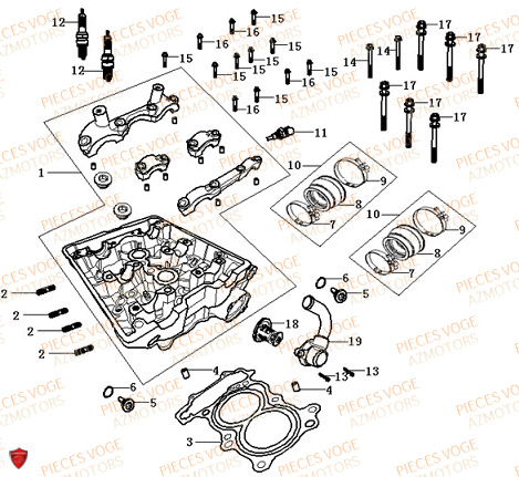 Culasse VOGE Pieces VOGE 500 R Euro 5