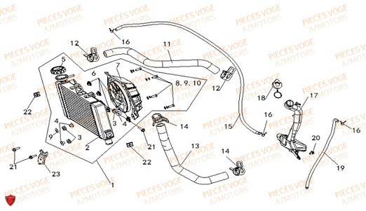 Refroidissement VOGE Pieces VOGE 500 R Euro 5