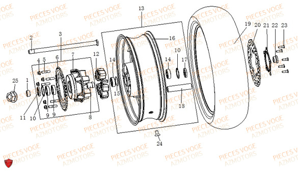 Roue Arriere VOGE Pieces VOGE 500 R Euro 5