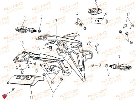 SUPPORT DE PLAQUE VOGE VOGE 500 R Euro5