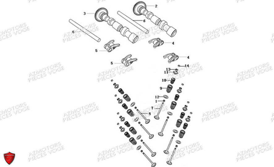 Arbre A Came Et Soupapes VOGE Pieces VOGE 525 ACX E5