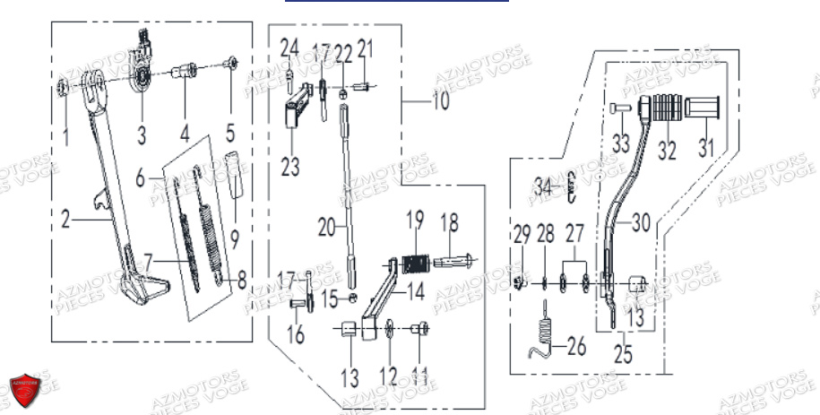 BEQUILLE ET SELECTEUR VOGE VOGE 525 ACX E5