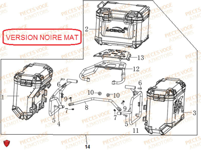 Bagagerie Version Noir Mat VOGE Pieces VOGE 525 DSX 2023 Euro5