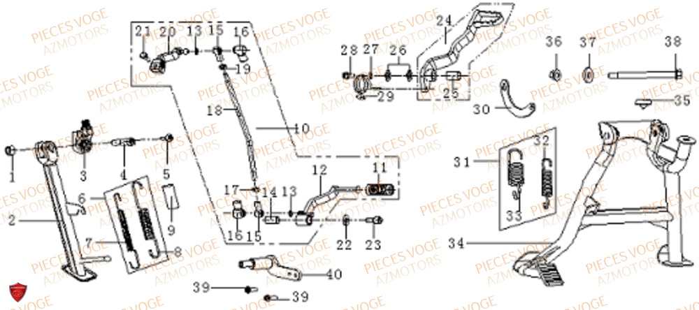 Bequilles Pedales VOGE Pieces VOGE 525 DSX 2023 Euro5