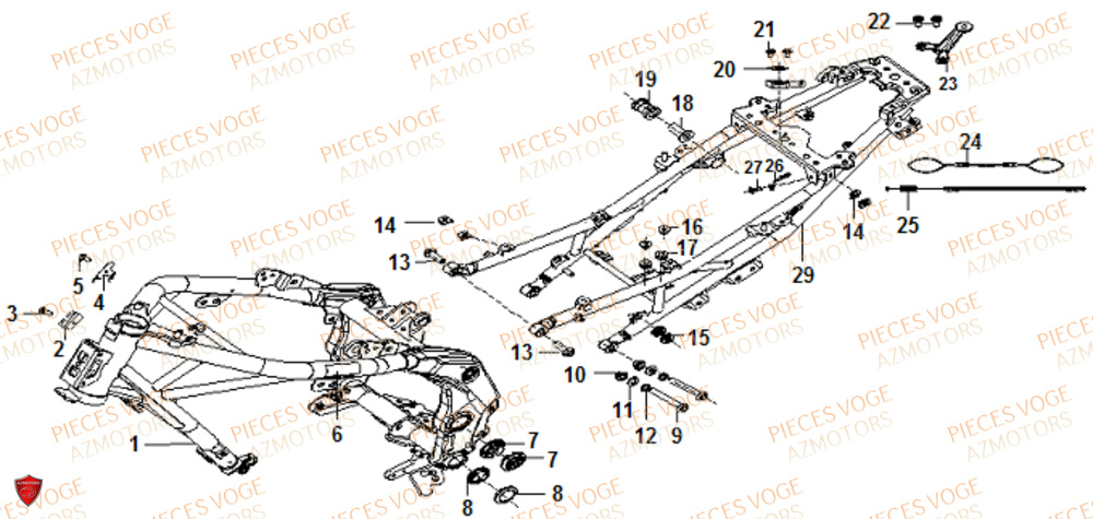 Cadre VOGE Pieces VOGE 525 DSX 2023 Euro5